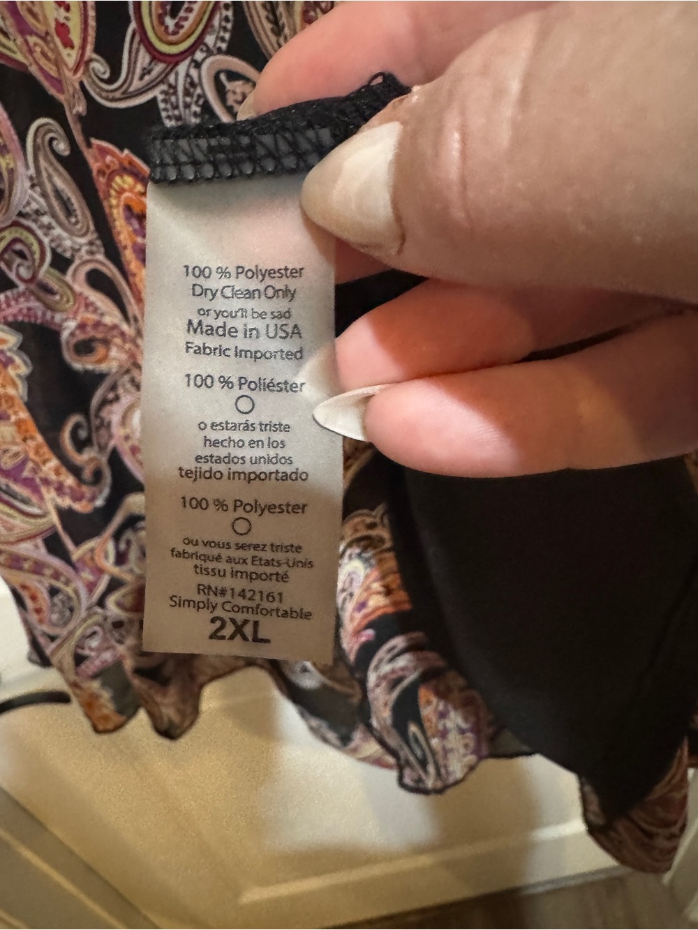 LuLaRoe Black Paisley Maxi Skirt with Lining and Pink & Gold Motifs - Picture 4 of 4